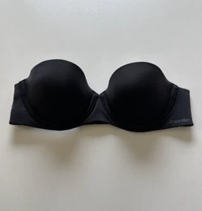 Calvin Klein Sz 32B Naked Glamour Strapless Push-Up Bra QF5677 Black NO STRAPS! - Picture 1 of 7