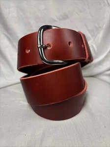 Horween Chromexcel Handmade Leather Belt 1.5 Inch Red Natural Brown Color #8 - Picture 1 of 29