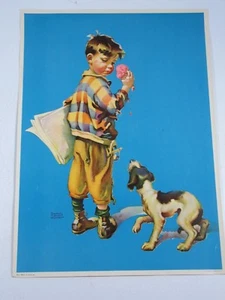 Estampado vintage de Frances Tipron Hunter - No. 4827 ME AND MY PAL - Niño Perro 12"" X 16"" - Imagen 1 de 3