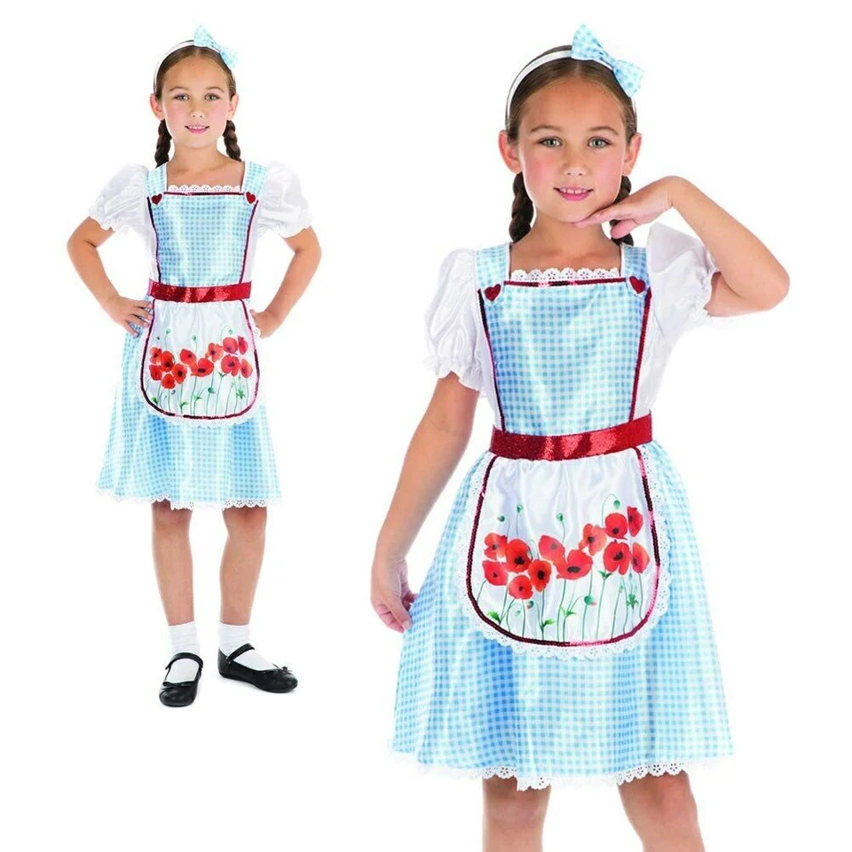 Niñas Dorothy Disfraz Cuento de Hadas Niños Libro Día de la Semana Vestido Elegante Conjunto Infantil Foto 1 de 1