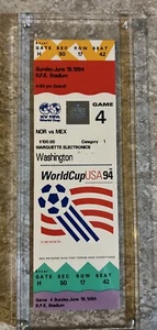 Boleto Copa Mundial FIFA 1994 EE. UU. NORUEGA vs MÉXICO (COMO NUEVO) - Imagen 1 de 4