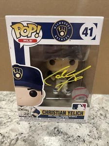 CHRISTIAN YELICH SIGNED MILWAUKEE BREWERS FUNKO POP #41 AUTOGRAPH BECKETT COA - Picture 1 of 6