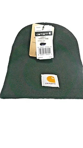 Carhartt Men's Knit Uncuffed Beanie Hat Short Beanie Black New - Picture 1 of 8
