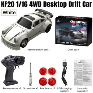 RC Drift Car KF20 Mini Desktop 1/64 Racing Car 4WD 2.4G Remote Controller Toys - Picture 1 of 27