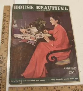 FEBRUARY 1942 HOUSE BEAUTIFUL WWII VICTORY GARDEN BASEMENT PLAYROOM - Picture 1 of 20