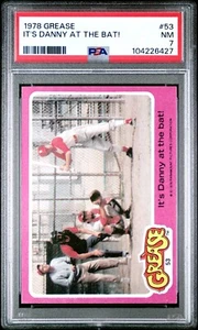 1978 TOPPS GREASE 53 IT'S DANNY AT THE BAT! JOHN TRAVOLTA PSA 7 - Picture 1 of 2