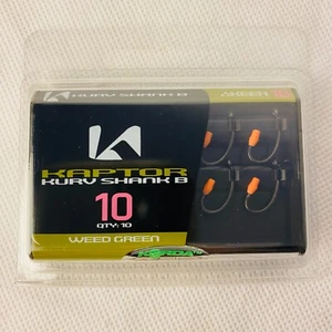 Ganchos de caña Korda Kaptor Kurv verde hierba sin púas aparejos de pesca de carpa talla 10 - Imagen 1 de 1