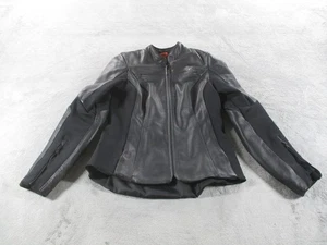 Icon Motorsports Overlord Leather Jacket Womens Small Full Zip Black Padded EUC - Foto 1 di 18
