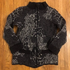 Pendleton Women’s Zip Jacket Sweater 100% Merino Wool Paisley Gray Women's Small - Picture 1 of 8