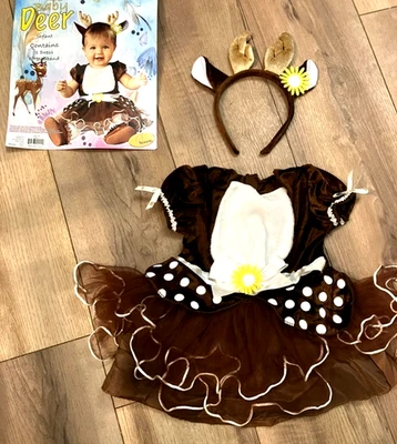 NUEVO CON ETIQUETAS DISFRAZ DE CIERVO BEBÉ PARA BEBÉS TALLA 6-12 MOS... ¡TAN LINDO! Foto 1 de 4