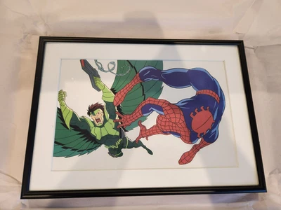 Spider-Man Vulture Serigraph Animation Cel on Acetate! PROFESSIONALLY FRAMED!!!  - Image 1 of 4