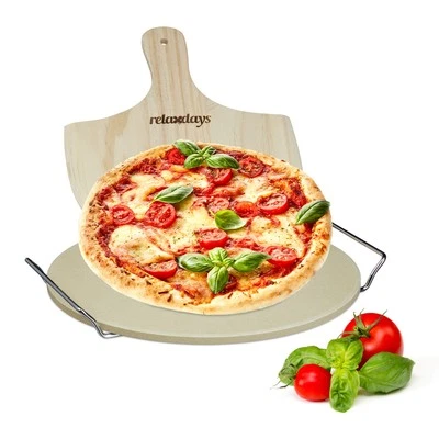 Pizzastein Pizzaschieber Set Brotbackstein hitzebeständig 2,7 kg Pizzastein Set - Bild 1 von 4