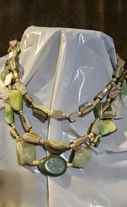 Artisan Made Boho Beachy Multi-Strand Shell Necklace 16" 2" Extension - Picture 1 of 4