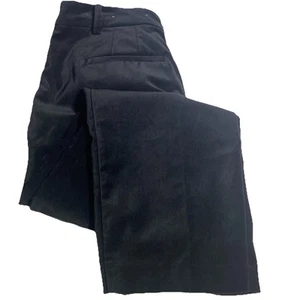 Loft Curvy Size 10P Riviera Slim Black Velvet Pants Ankle Straight Leg Festival - Picture 1 of 13