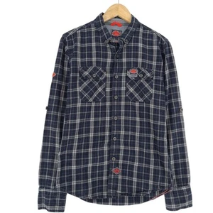 Vintage Superdry Men Shirt Multicoloured Plaid Flannel Cotton Ce8 Size S - Picture 1 of 8