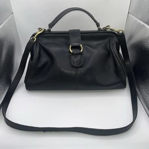 Borsa Coach Hudson Doctor vintage rara borsa in pelle nera britannica a scatto EVC - Foto 1 di 19