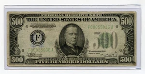 1934A $500 Federal Reserve Note Fine w/ Writing - Picture 1 of 2