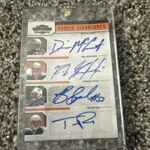2010 Panini Threads Rookie Signatures rob Gronkowski/mccourty/spikes #6/10 - Picture 1 of 7