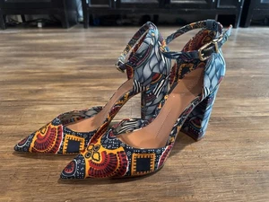 Gianni Bini Bronlynn Boho Colorful Block Heels Shoes Sz 10 - Picture 1 of 4