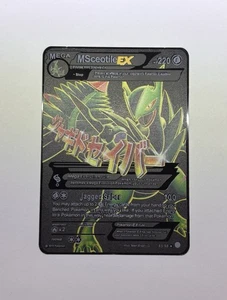 Pokemon M Sceptile EX XY Ancient Origins 85/98 Full Art Black Metal Fan Art Card - Picture 1 of 2