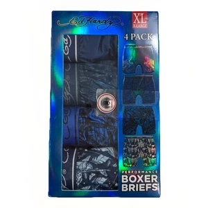 Ed Hardy 4er Pack Performance Boxershorts Herren Gr. XL Mehrfarbig Grafik NEU - Bild 1 von 5