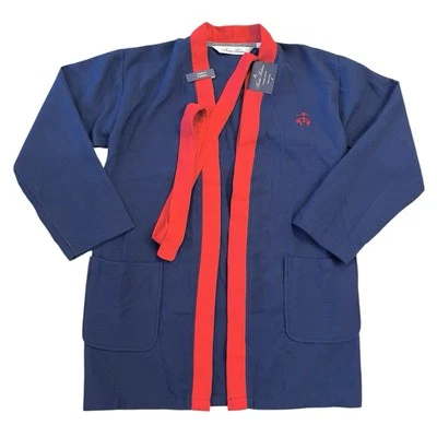 Bata Brooks Brothers 100 % algodón turco logotipo azul marino profundo/rojo NUEVA  Foto 1 de 4