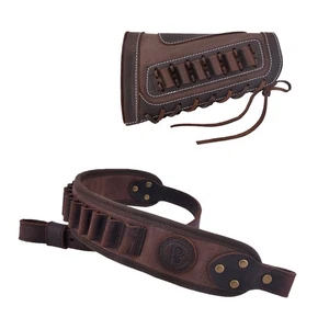 Set di buttstock per fucile da caccia con imbracatura da trasporto in caffè per .308.45-70.44MAG - Foto 1 di 14