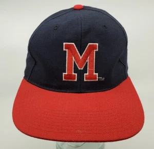 Vtg Ole Miss UNIVERSITY OF MISSISSIPPI Snapback Hat RARE New Era Pro Model Z13 - Picture 1 of 7