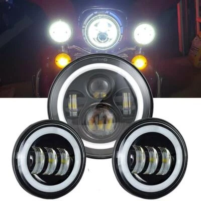 7" LED Headlight + Passing Lights For Harley Electra Glide Ultra Classic Limited - Image 1 of 4