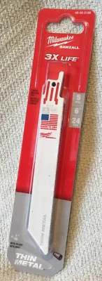 Milwaukee 48-00-5186 6" 24 TPI SAWZALL Blades (5 Pk) Brand New In Package - Image 1 of 4