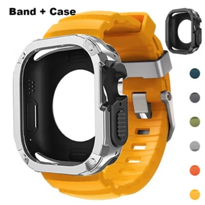 Étui de protection bracelet silicone pour Apple Watch bracelet Ultra2/1 série10 9 8 7 46 mm - Photo 1 sur 33