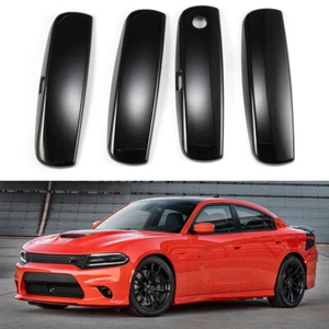4Pc Door Handle Covers Decor Cover Trim For Dodge Charger 2011-2020 Gloss Black - Picture 1 of 7