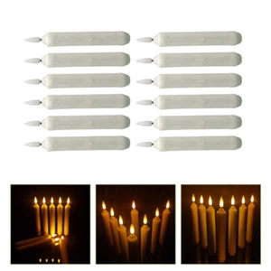 12 Pezzi Candela Elettronica Luce Candele Plastica Elettrica Conica Led Finestra - Foto 1 di 10