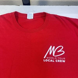 MICHAEL BUBLE World Tour Concert Local Crew TEE T SHIRT Sz Mens XL Red - Picture 1 of 5