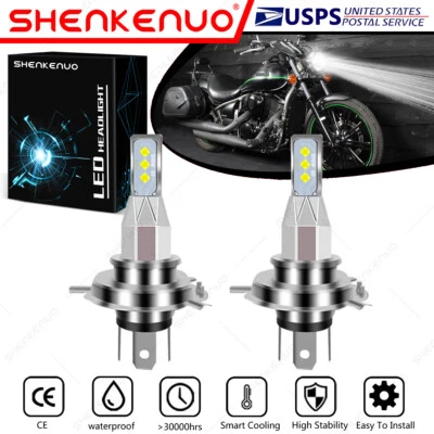 For Kawasaki Vulcan EN500 VN700/A VN750 VN800 VN900 2X 9003 LED Headlights Bulbs - Image 1 of 4