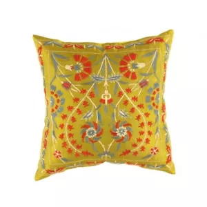 TS 199 Light Green Suzani Turkish Pillow - Picture 1 of 2