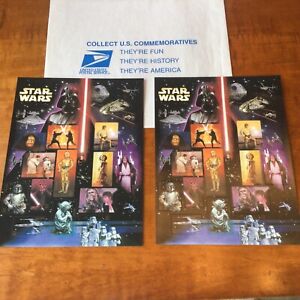STAR WARS USPS STAMPS 2 SHEETS NEW MINT Never Hinged $12.30 Face Value
