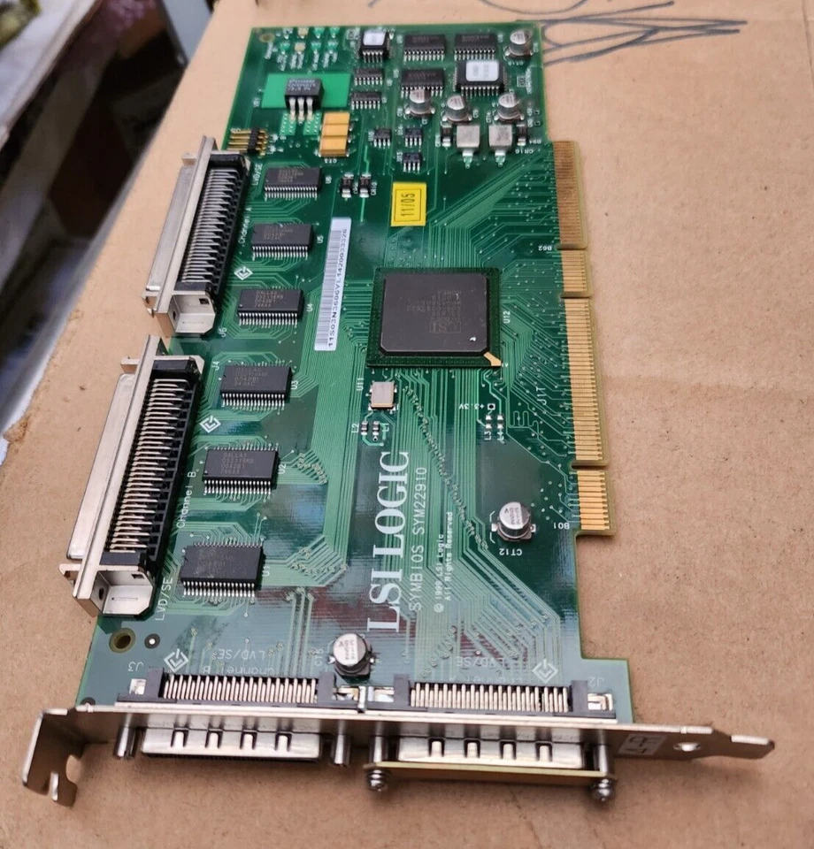 IBM 03N3606 Model: 4-R Dual Channel PCI-X U2 SCSI Adapter LSI P/N: SYM22910 - Image 1 of 2