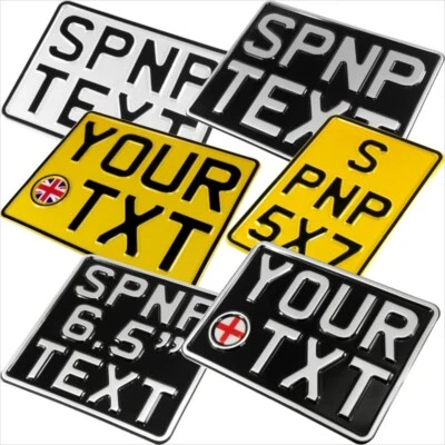 Show Pressed Number Plates Motorbike Motorcycle Kids Door Car Black Yellow White - image 1 of 3