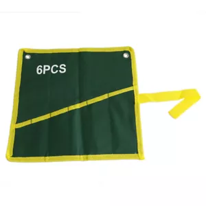 6 Pockets Durable Canvas Spanner Wrench Tool Roll Up Storage Bag - Picture 1 of 3