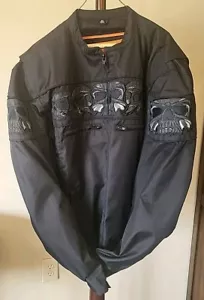 First Classics Black Polyester Motorcycle Jacket Skull Liner Mens Size 3X Y2K - Picture 1 of 24