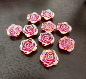 40pcs Rose Resin Flower Flat Back for Scrapbooking and Jewelry Making  - Picture 1 of 1