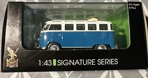 1962 Volkswagen MICROBUS Blue White 1:43 Diecast Car Model  ROAD SIGNATURE - Picture 1 of 4