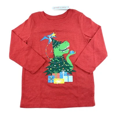 Camisa roja de manga larga de dinosaurio de Navidad talla 3T Cat & Jack para niños pequeños Foto 1 de 4