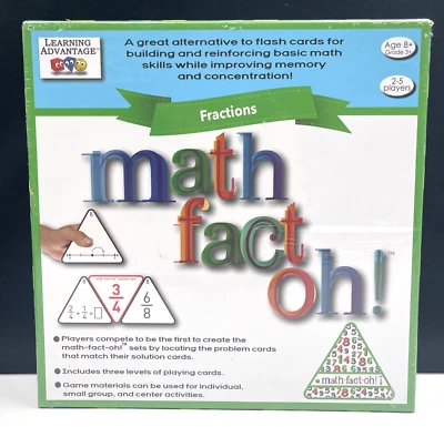 New Math Fact Oh!™ Fractions Game Fun Creative Learning  Ages 8+ 3rd  Grade+ - Image 1 of 4