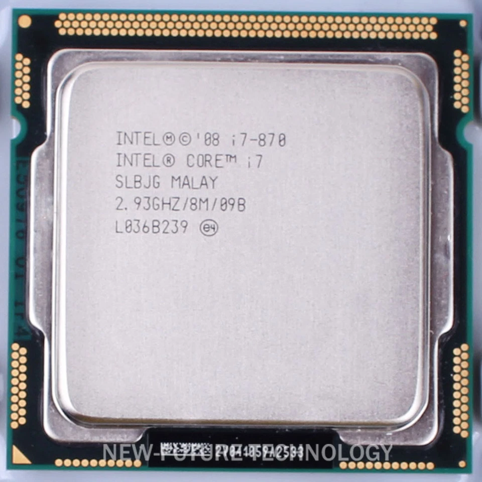Intel Core i7-870 Processor 2.93 GHz Quad-Core LGA 1156 CPU Processor SLBJG 95W - Image 1 of 1