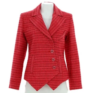 CHANEL S/S 2020 CC Assymetrical red tweed blazer - FR 36 US XS 4 - Never worn - Picture 1 of 8