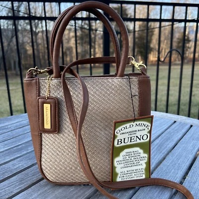 Bueno золотой шахты кожи и соломы устроитель наплечная сумка сумочка - Изображение 1 из 4
