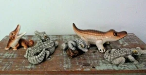 Vintage Mixed Small Crocodiles Collection 5 x Figurines - Picture 1 of 12