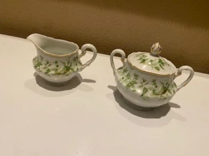 Gorgeous Limoges Haviland A La Corne creamer And Sugar and Lid - Picture 1 of 5